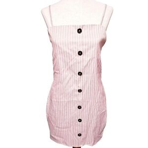 I Love it Mini dress size Large pinstripe pink New
